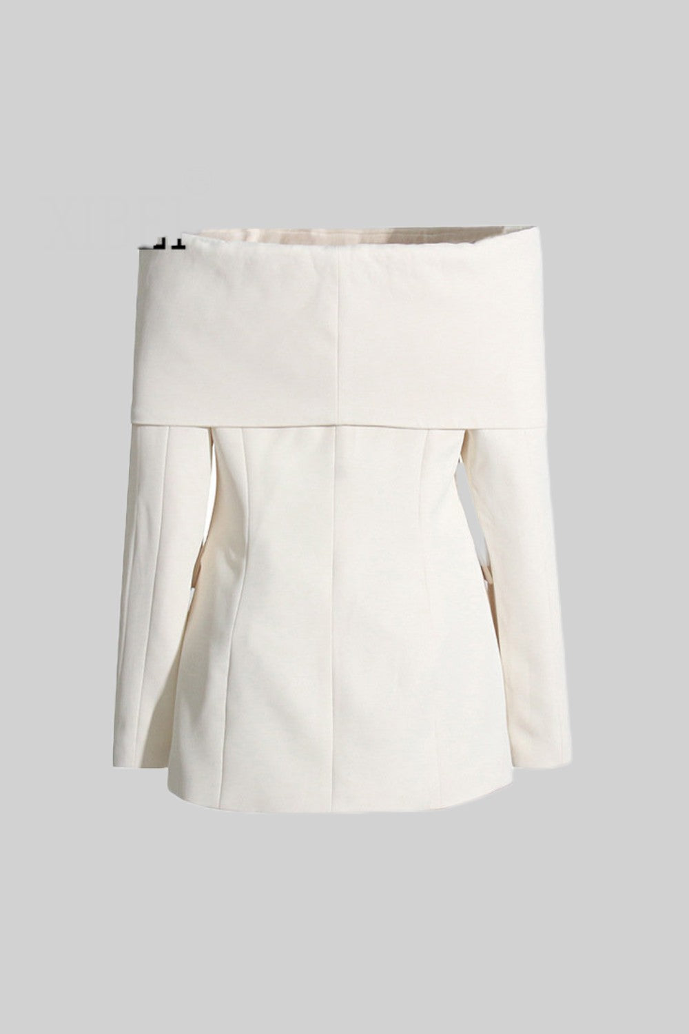 Off-Shoulder Contemporary Jacket - White