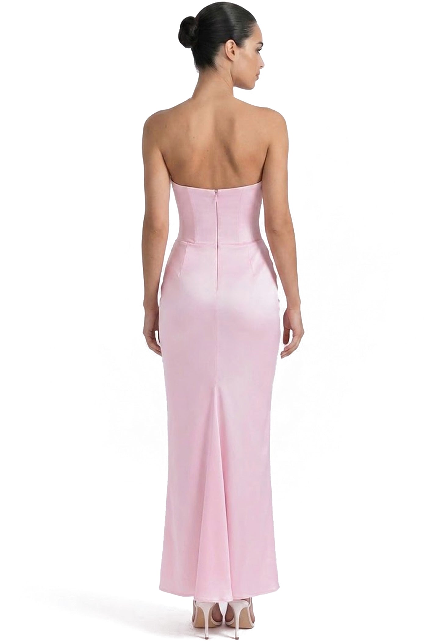 Isadora Strapless Corset Maxi Dress With Ruched Waist - Pink