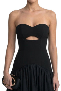 Léontine Strapless Ballgown With Sweetheart Neckline And Cutout Detail - Black