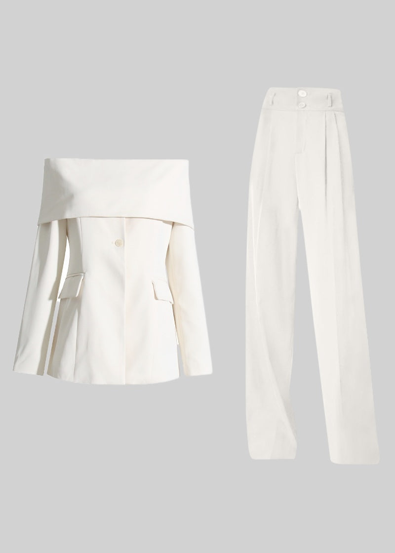 Off-Shoulder Contemporary Jacket - White