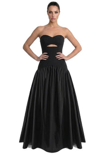 Léontine Strapless Ballgown With Sweetheart Neckline And Cutout Detail - Black