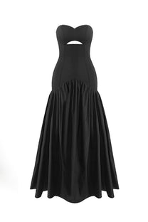 Léontine Strapless Ballgown With Sweetheart Neckline And Cutout Detail - Black
