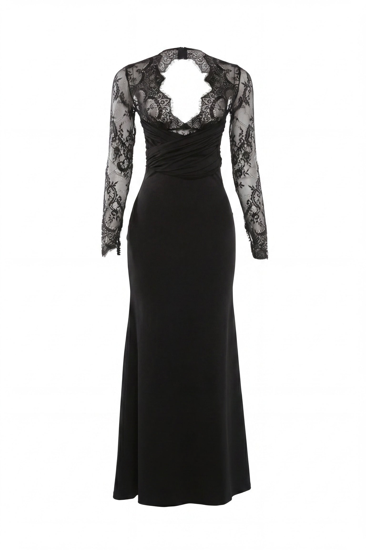 Armelle Long-Sleeved Lace Bodice Maxi Dress - Black