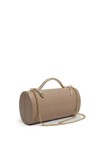 Maleïne Clutch Bag with Gold Chain and Snake Handle – Khaki
