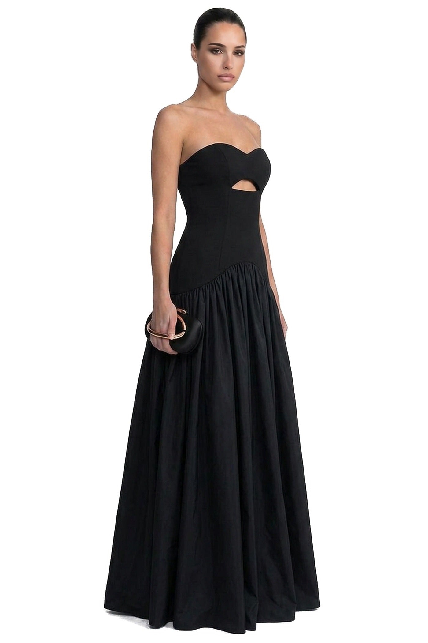 Léontine Strapless Ballgown With Sweetheart Neckline And Cutout Detail - Black